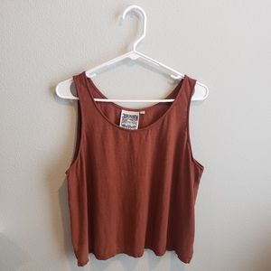 Jungmaven Cropped Hemp Tank Top in Terracotta